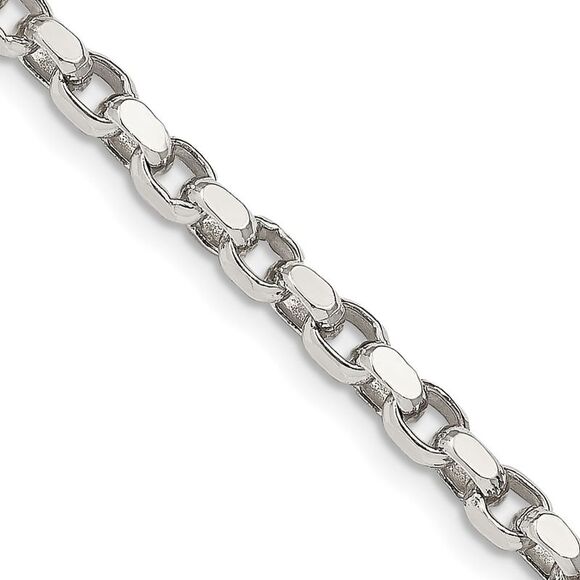 Kazi Luxury Sterling Silver 3.5mm Diamond-cut Rolo Chain